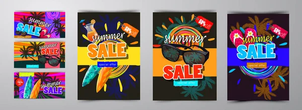 Banner de plantilla de venta de verano — Archivo Imágenes Vectoriales