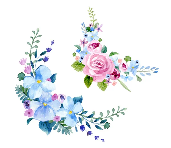 Set der Blumenarrangements — Stockvektor