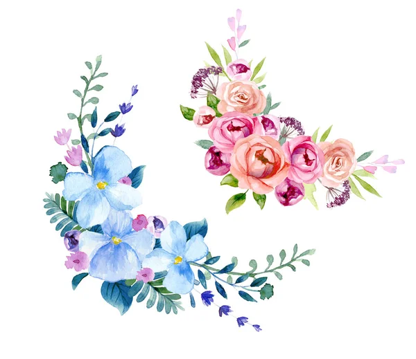 Conjunto dos arranjos florais —  Vetores de Stock