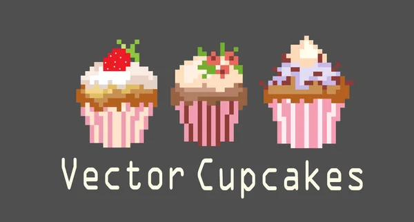 Conjuntos de cupcakes para decoração — Vetor de Stock
