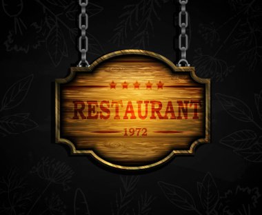 Ahşap tabelanın gerçekçi temsili