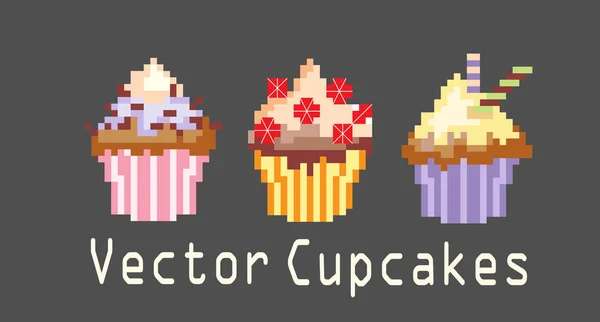 Sets of cupcakes for decoration — Stock Vector