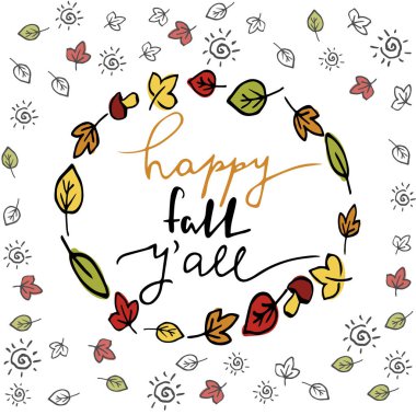 Mutlu sonbahar sonbahar tebrik kartı