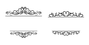 Vintage vektör girdap çerçeve kümesi