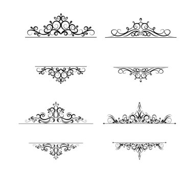 Vintage vektör girdap çerçeve kümesi