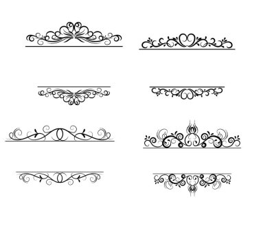 Vintage vektör girdap çerçeve kümesi