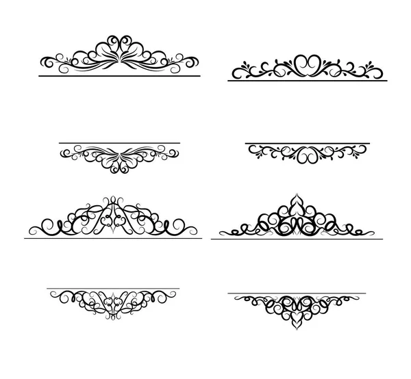 Sztuka wektor wirowa rama zestaw — Wektor stockowy