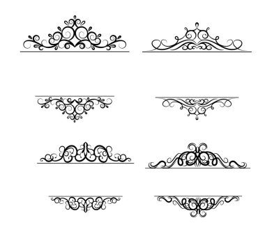 Vintage vektör girdap çerçeve kümesi