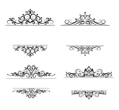 Vintage vektör girdap çerçeve kümesi