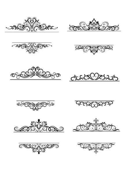 Vintage Vector Swirl Frame auf weiß gesetzt — Stockvektor