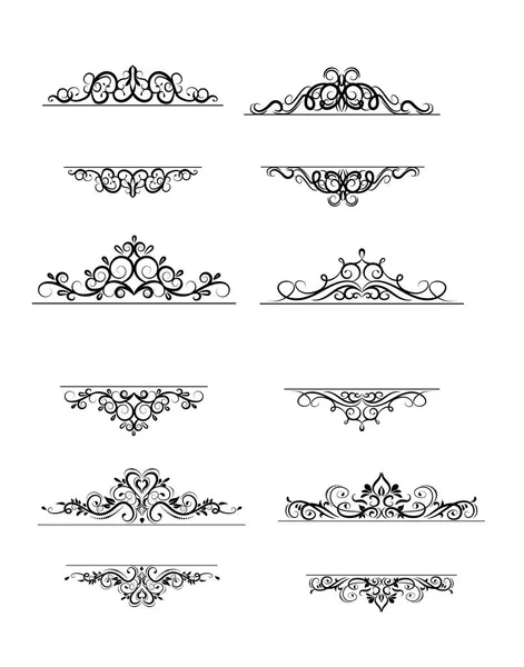 Vintage vector swirl frame set on white — Stock Vector