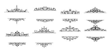 Vintage vektör girdap çerçeve kümesi