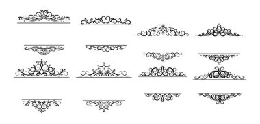 Vintage vektör girdap çerçeve kümesi