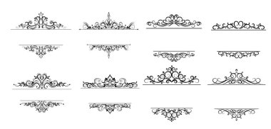 Vintage vektör girdap çerçeve kümesi