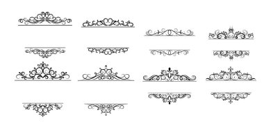 Vintage vektör girdap çerçeve kümesi