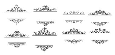 Vintage vektör girdap çerçeve kümesi