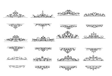 Vintage vektör girdap çerçeve kümesi