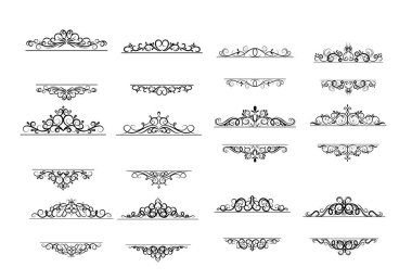 Vintage vektör girdap çerçeve kümesi