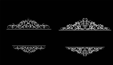 Vintage vektör girdap çerçeve kümesi