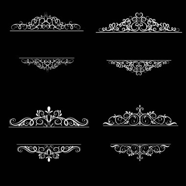 Vintage vektör girdap çerçeve kümesi