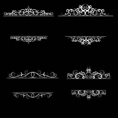 Vintage vektör girdap çerçeve kümesi