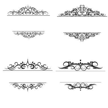 Vintage vektör girdap çerçeve kümesi