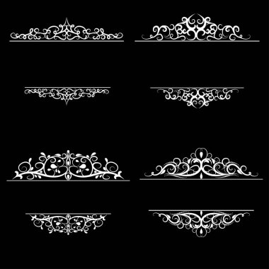 Vintage vektör girdap çerçeve kümesi