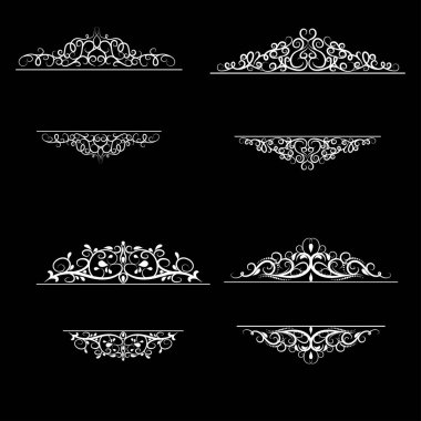 Vintage vektör girdap çerçeve kümesi