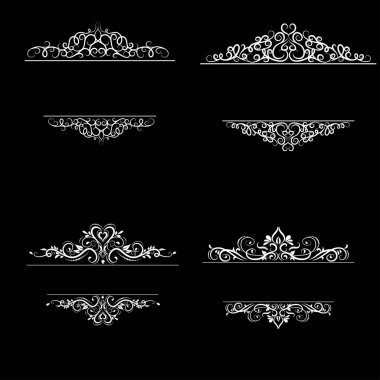 Vintage vektör girdap çerçeve kümesi