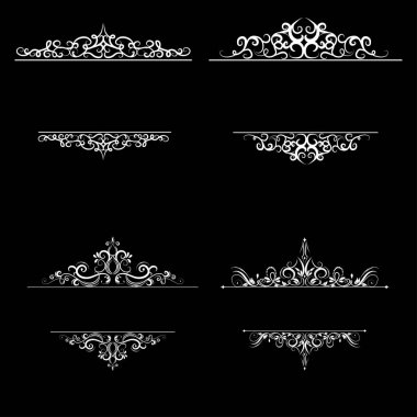 Vintage vektör girdap çerçeve kümesi