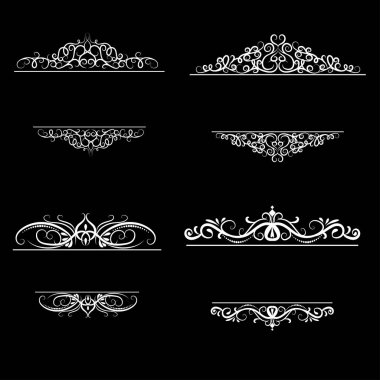 Vintage vektör girdap çerçeve kümesi