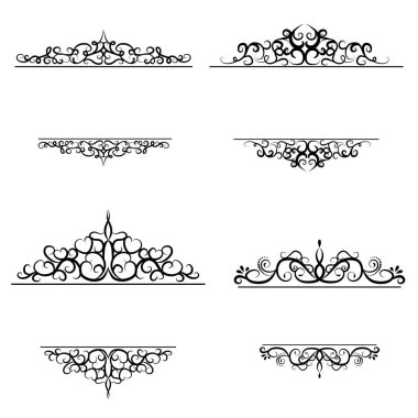 Vintage vektör girdap çerçeve kümesi