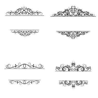 Vintage vektör girdap çerçeve kümesi