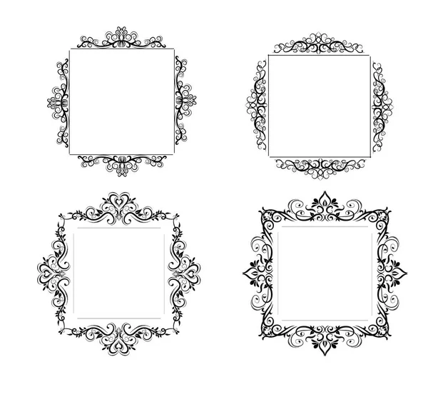 Vintage vector swirl frame set — Stock Vector