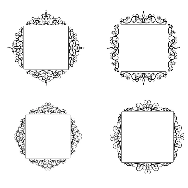 Vintage vektör girdap çerçeve kümesi