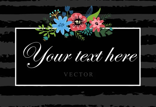 Ручной рисунок милый цветочный шаблон логотипа — стоковый вектор