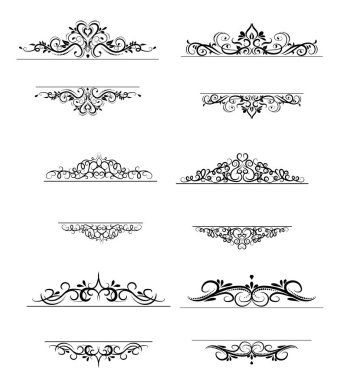 Vintage vektör girdap çerçeve kümesi