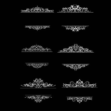 Vintage vektör girdap çerçeve kümesi