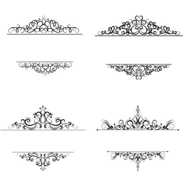 Vintage vektör girdap çerçeve kümesi