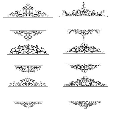 Vintage vektör girdap çerçeve kümesi