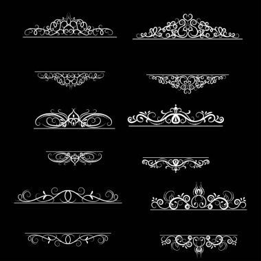 Vintage vektör girdap çerçeve kümesi