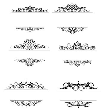 Vintage vektör girdap çerçeve kümesi