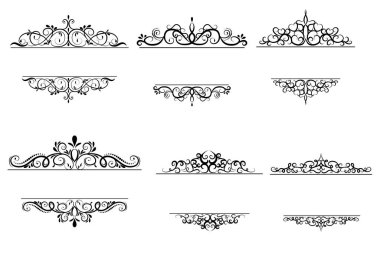 Vintage vektör girdap çerçeve kümesi