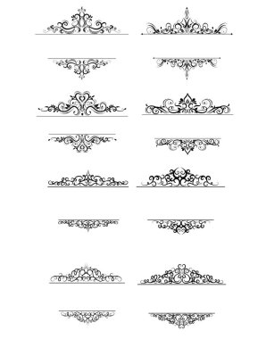 Vintage vektör girdap çerçeve kümesi