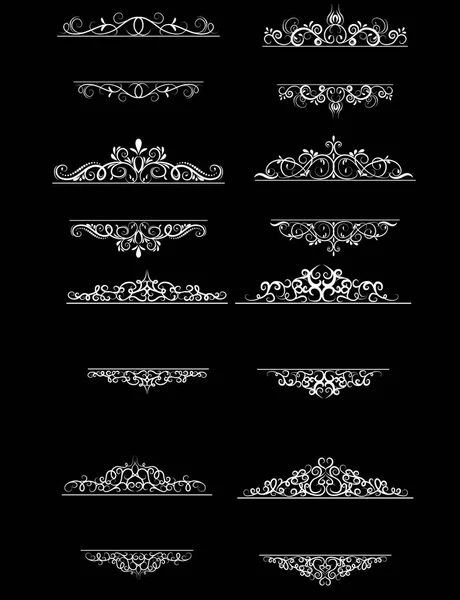 Vintage vector remolino marco conjunto — Archivo Imágenes Vectoriales