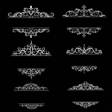 Vintage vektör girdap çerçeve kümesi