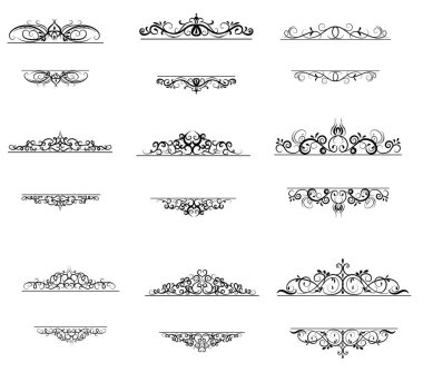 Vintage vektör girdap çerçeve kümesi