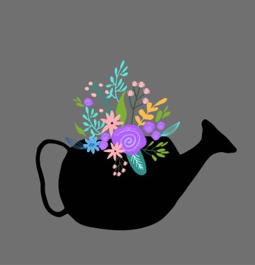 Elle çizilmiş sevimli çiçek logo şablonu