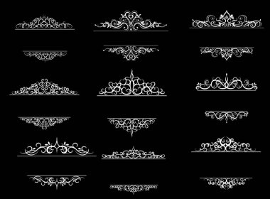 Vintage vektör girdap çerçeve kümesi