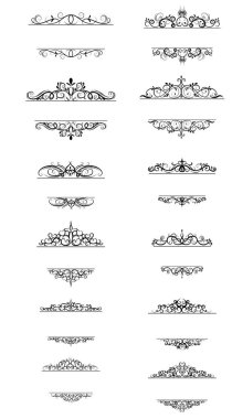 Vintage vektör girdap çerçeve kümesi